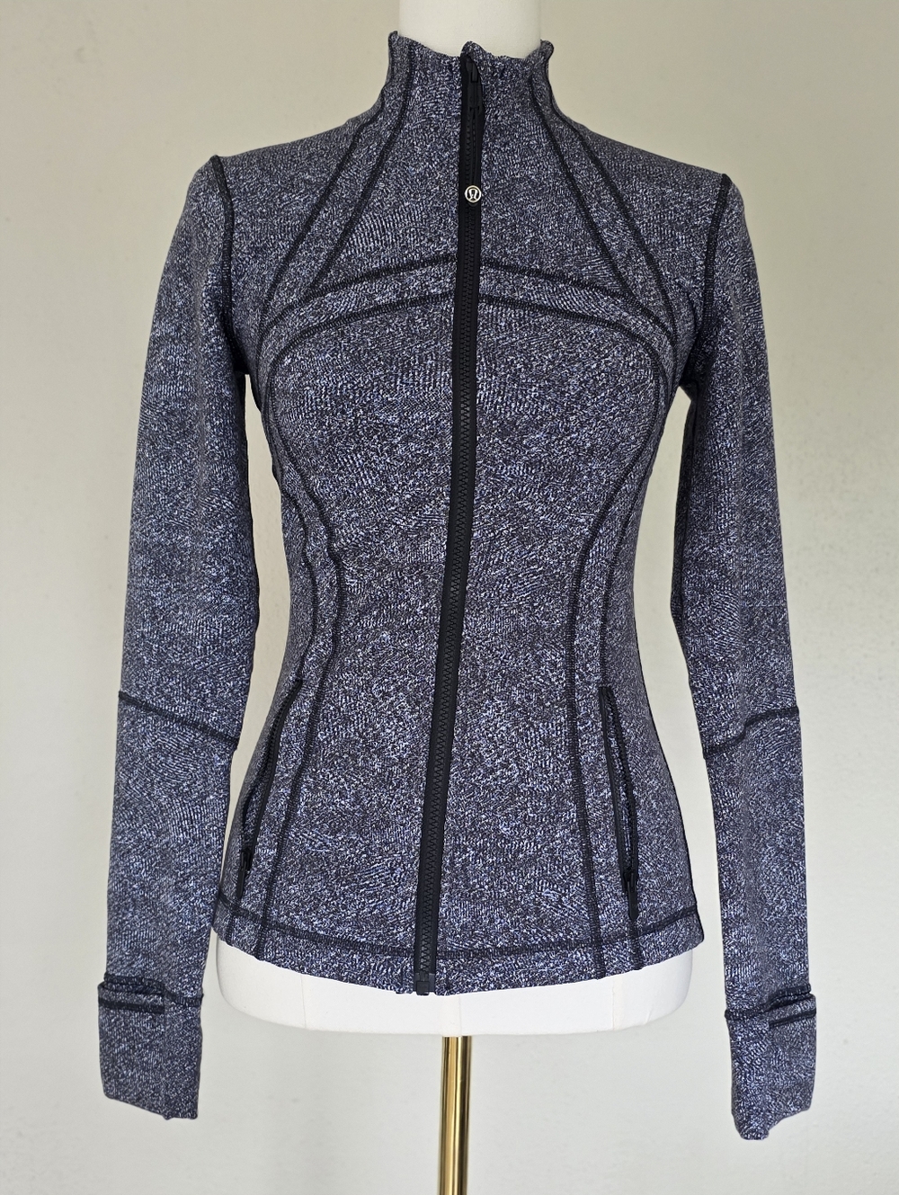Lululemon Define Jacket Luon Space Dye Blue Black Size 4